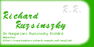 richard ruzsinszky business card